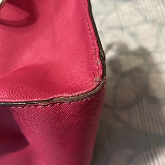Michael Kors Hamilton Satchel Bag Fuschia Pink Purse - Picture 10 of 14